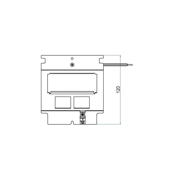 Produktbild UBD 130 190  -  Steckdoseneinsatz mit 2x 45x45- und 2x MH-Ausschnitten, leer